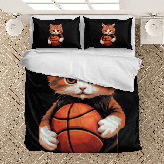 Basketball Cat Basketball Player I Love Basketball Bedding Sets