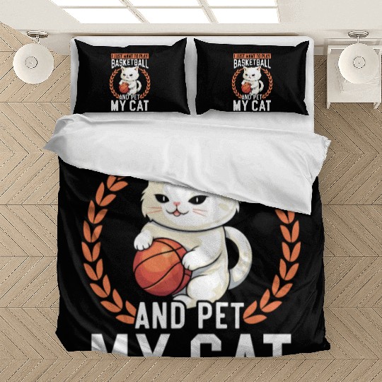 Basketball Cat Basketball Player I Love Basketball Bedding Sets