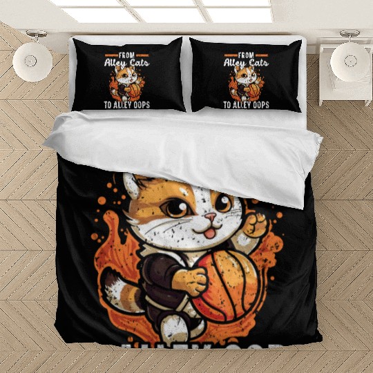 Basketball Cat Basketball Player I Love Basketball Bedding Sets