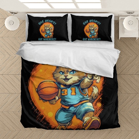 Basketball Cat Basketball Player I Love Basketball Bedding Sets