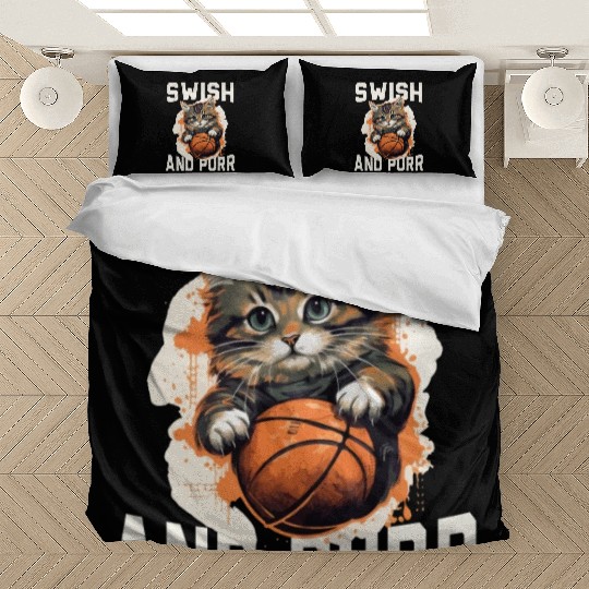 Basketball Cat Basketball Player I Love Basketball Bedding Sets