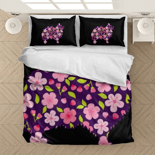 Pomeranian Dogs Flower Pattern Pomeranians Lover Bedding Sets
