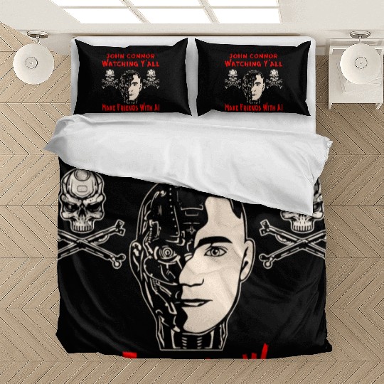 John Connor Watching You Make Friends With AI © Bedding Sets