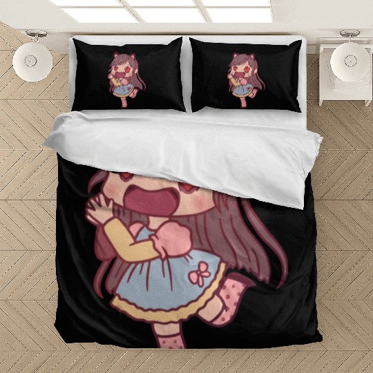 Chibi Girl In Love Bedding Sets