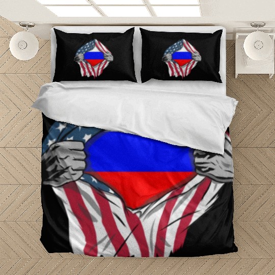 Russian American Blood Inside Me Country Flags Bedding Sets