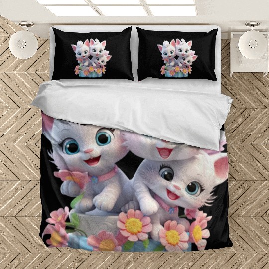 Cute Kittens 3D Ai Art Bedding Sets
