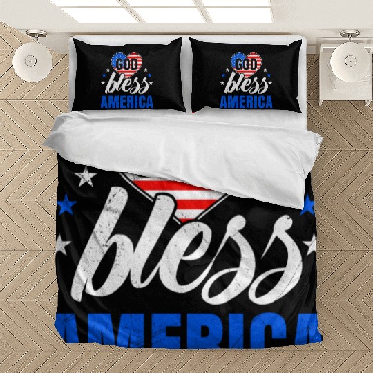 God Bless America Independence Day Party USA Bedding Sets