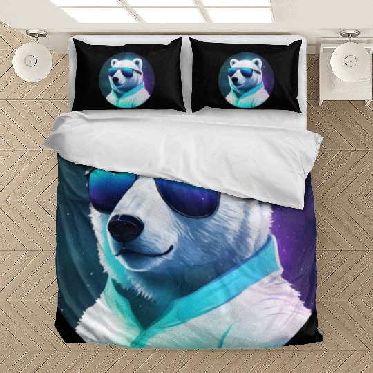 Cool polar bear with sunglasses Bedding Sets