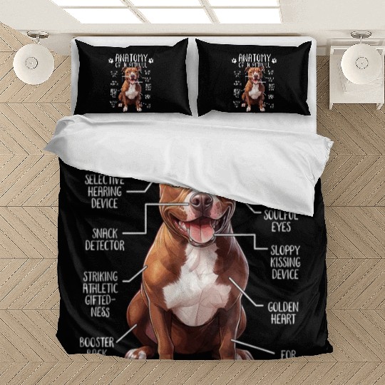 Anatomy Pitbull Dog Cute Pittie Lover PitBul Bedding Sets