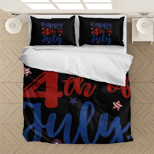 Fireworks Happy 4th Of July US Flag American 4th Bedding Sets