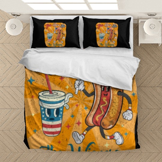 I'm Just Here For The Wieners Cartoon Hot Dog 4Th Bedding Sets