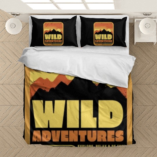 Retro Sunset Mountains, Wild Adventure, Explore Vi Bedding Sets