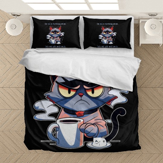 Grumpy cat morning person Bedding Sets