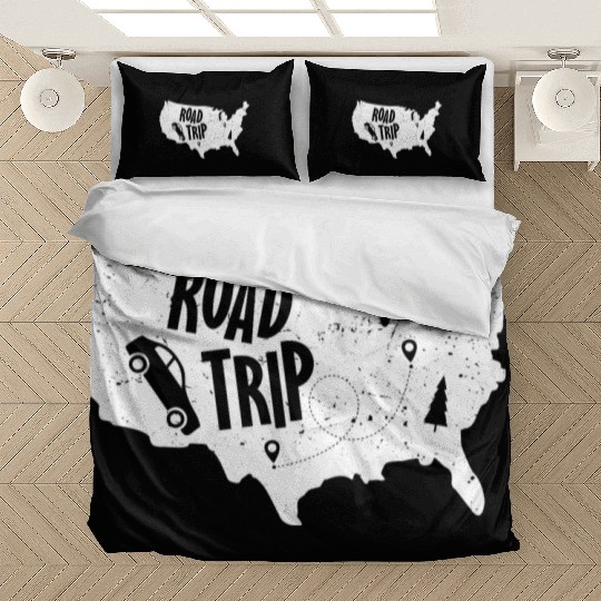 Road Trip US Map | Vacation Travel Bedding Sets