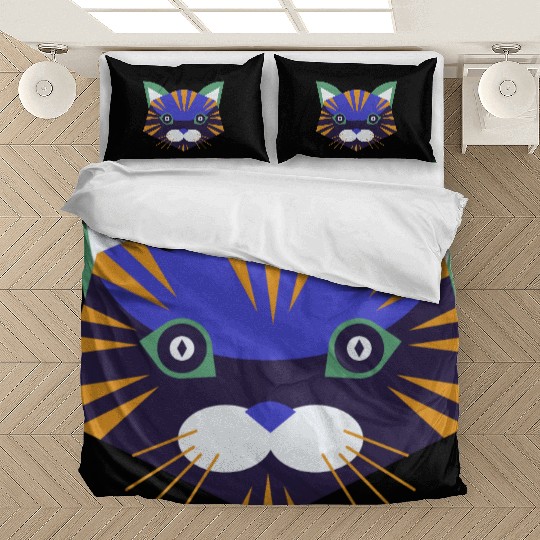 Colorful Cat Face Bedding Sets