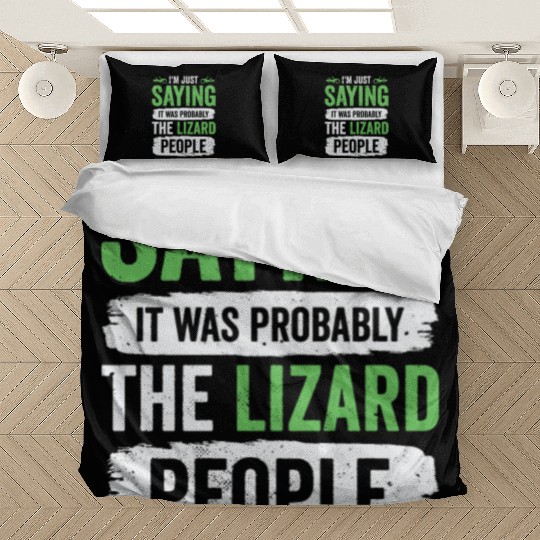 Lizard Reptilian Agenda Conspiracy Theory Bedding Sets