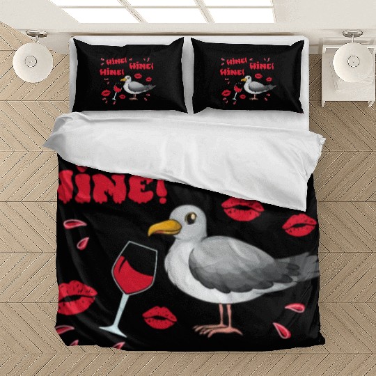Wine Seagull Bird Lover Shorebird Seagulls Bedding Sets