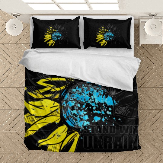 Sunflower Ukrainian Flag I Stand With Ukraine Ukra Bedding Sets
