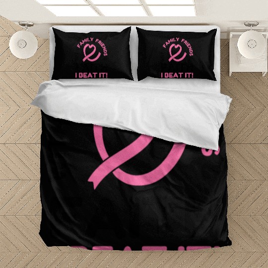 I Beat Breast Cancer Pink Ribbon Breast Cancer Bedding Sets