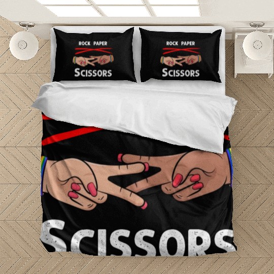Rock Paper Scissors Funny Lesbian Pride LGBT Bedding Sets