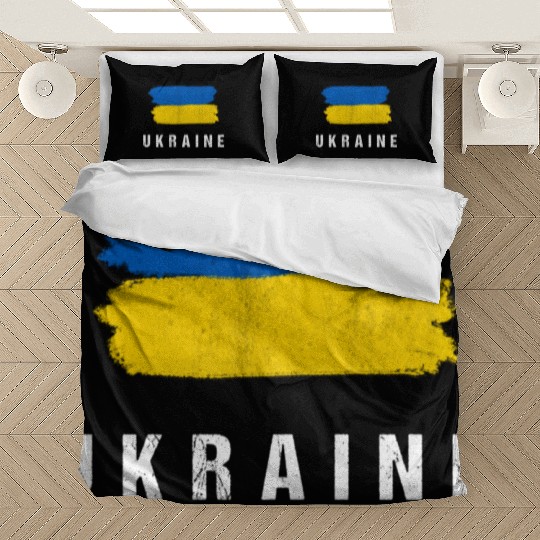 Painted Ukraine Flag Ukrainian Flag Fan Bedding Sets