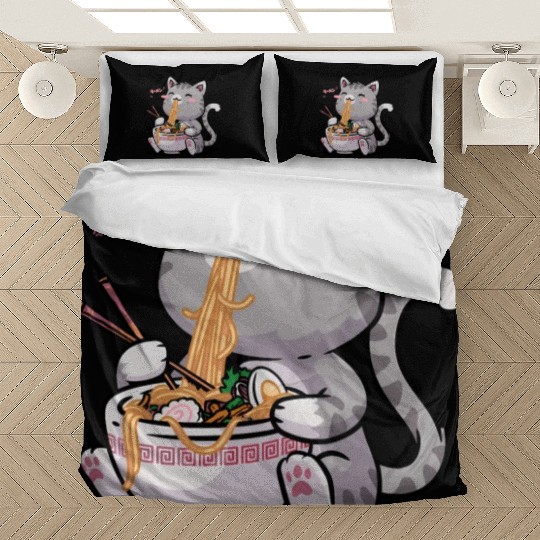 Kawaii Neko Cat Ramen Bowl Anime Otaku Japanese No Bedding Sets