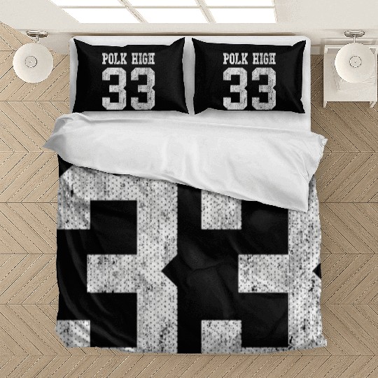 Polk High School Football Jersey 33 Aged Look Bedding Sets
