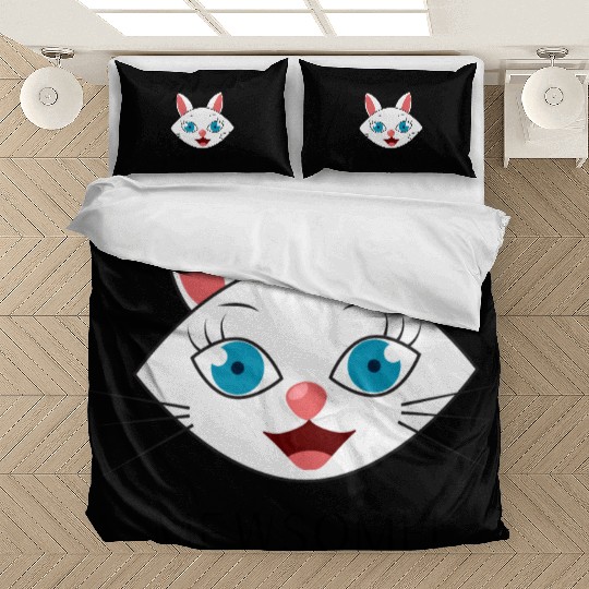 Mewsome White Cat Face Bedding Sets