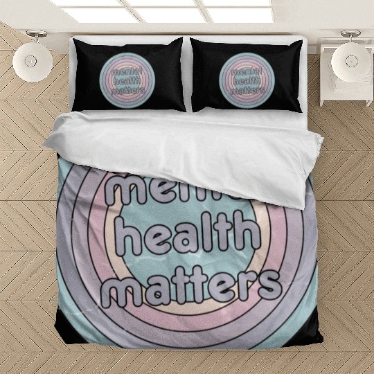 Mental Health Matters | Retro Circle French Grey Bedding Sets