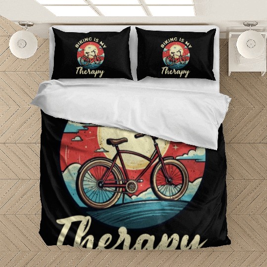 Biking is My Therapy Bicycle, Bike, Cycling, Biker Bedding Sets