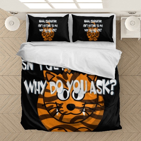 Crazy Cat Social Distancing Face Mask Funny Bedding Sets