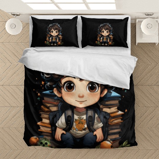 Back to School Pre-K Kindergarten Student Chibi Bedding Sets