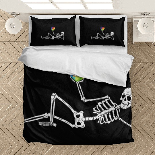 Heart Valentines Day Skeleton Gothic Boyfriend Him Bedding Sets
