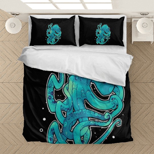 Blue Green Octopus Bedding Sets