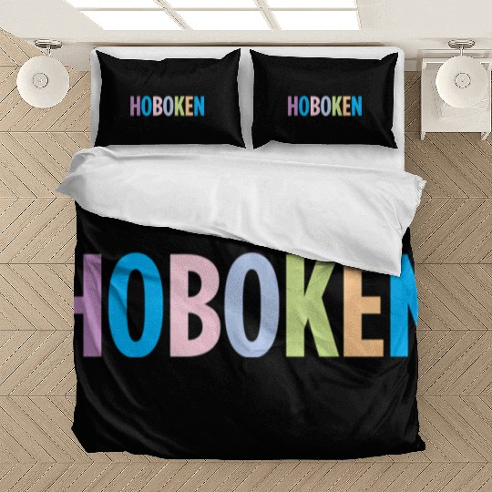Hoboken New Jersey Colorful Type Bedding Sets