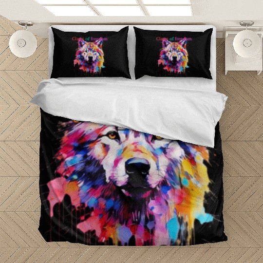 Lone Wolf in Multicolor Bedding Sets