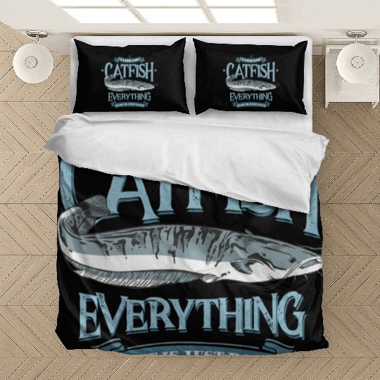 Catfish Hunting Funny Fishing Quote Vintage Bedding Sets