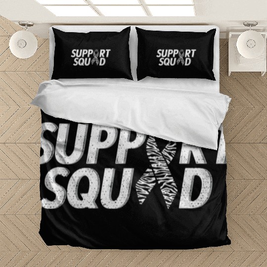 Support Squad Zebra Ribbon Carcinoid Cancer Awaren Bedding Sets