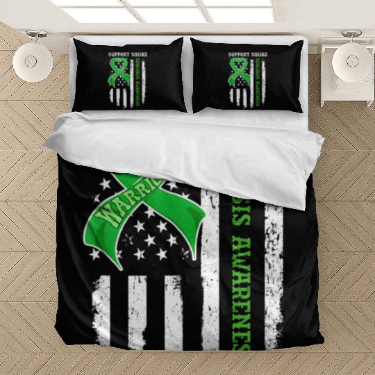 Usa Flag Support Squad Scoliosis Awareness Bedding Sets