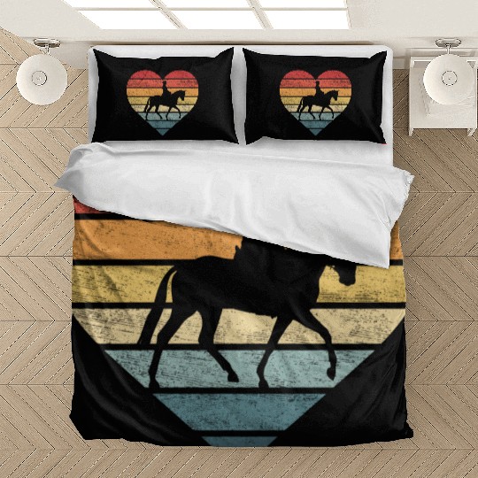 Equestrian Horseman Retro Sunset Horse Lover Rider Bedding Sets