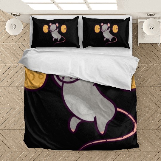 Cute Gym Rat Cheese Squat Bedding Sets