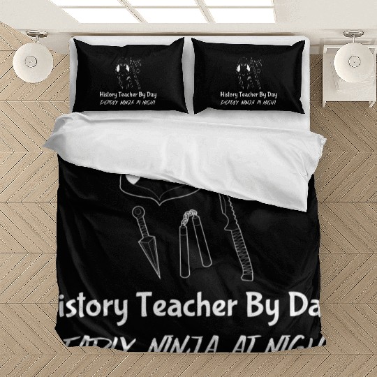 History Teacher By Day Deadly Ninja By Night green Bedding Sets