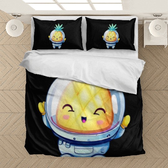 Kawaii astronauts pineapple Bedding Sets