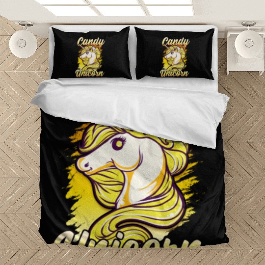 Candy Corn Unicorn Halloween Funny Candy Unicorn Bedding Sets