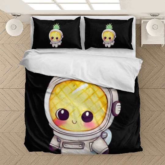 Kawaii astronauts pineapple Bedding Sets