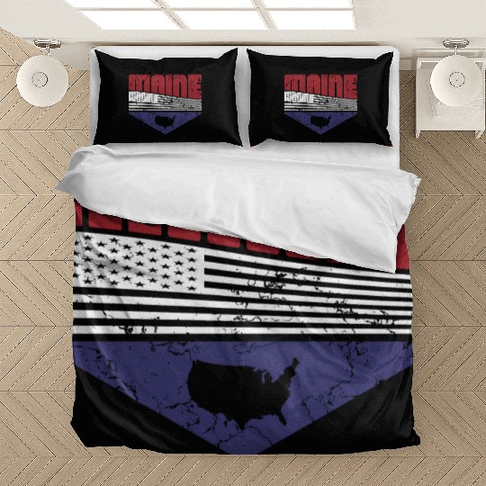 Retro Vintage Maine Usa Bedding Sets
