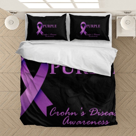 I Wear Purple For My Dad Crohn's Disease Tummy Bedding Sets