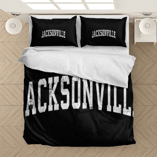 Jacksonville Florida Fl Vintage Varsity Sports Tex Bedding Sets