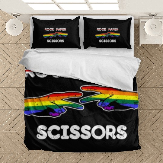 Rock Paper Scissors Funny Lesbian Pride LGBT Cool Bedding Sets