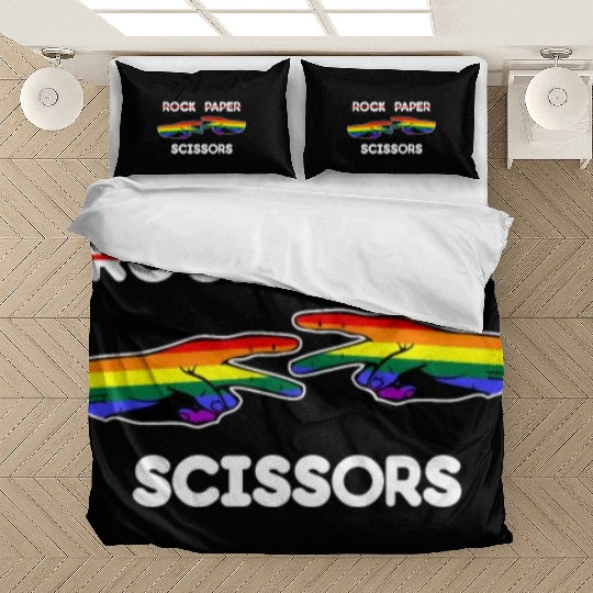 Rock Paper Scissors Funny Lesbian Pride LGBT Cute Bedding Sets
